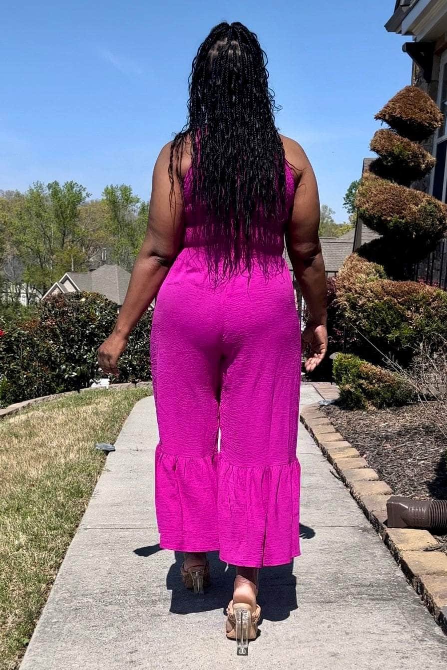 Dress Day So Lady Like Smocked Top Woven Jumpsuit (Orchid)