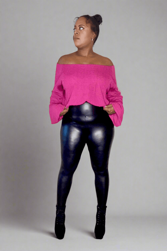 HYFVE Sweater Mixed Feelings Bubble Knit Balloon Sleeve Top (Magenta)- Final Sale