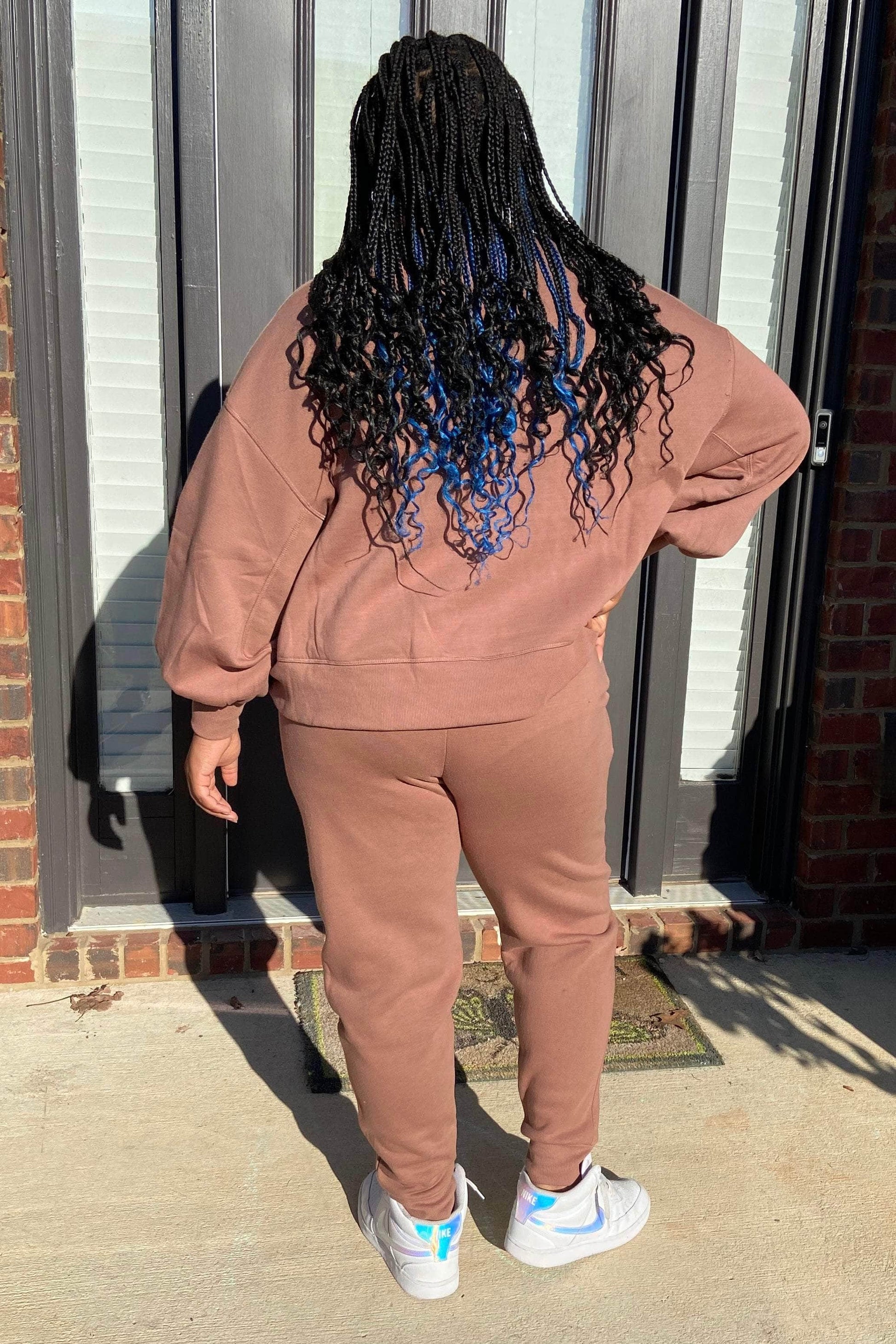 Zenana Balloon Sleeve Jogger Set (Cocoa)