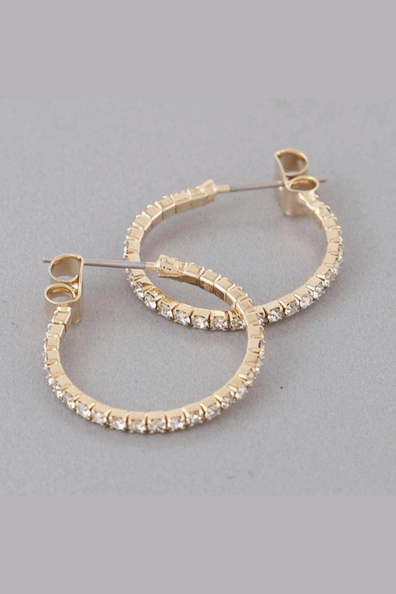 H&D Accessories Earrings All That Glitters Rhinestone Hoops
