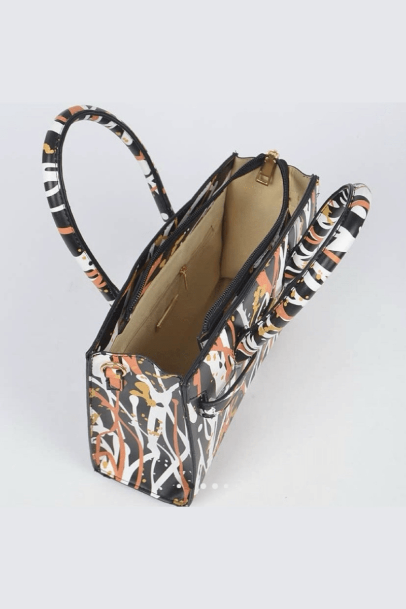 H&D Accessories Handbags Paint Splatter Top Handle Shoulder Bag