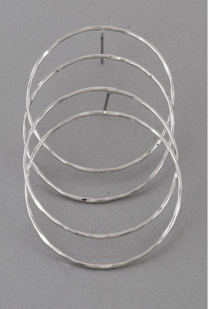 lee monet Double Hoop Earrings- Silver