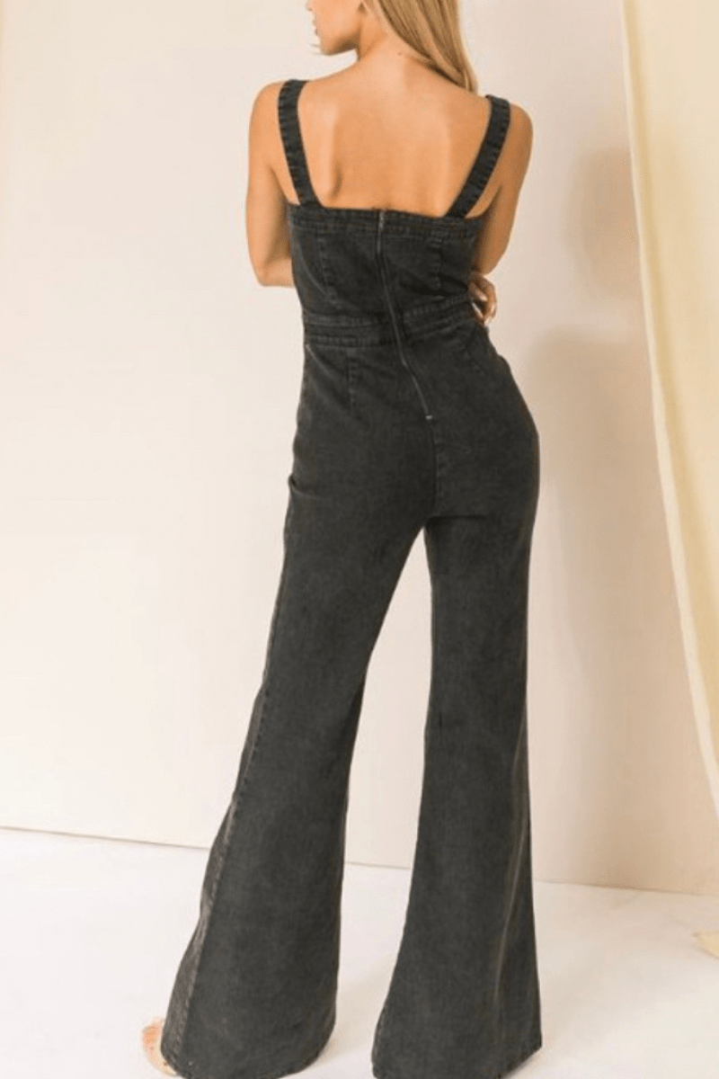 lee monet Dream On Acid Wash Denim Jumper (Black)