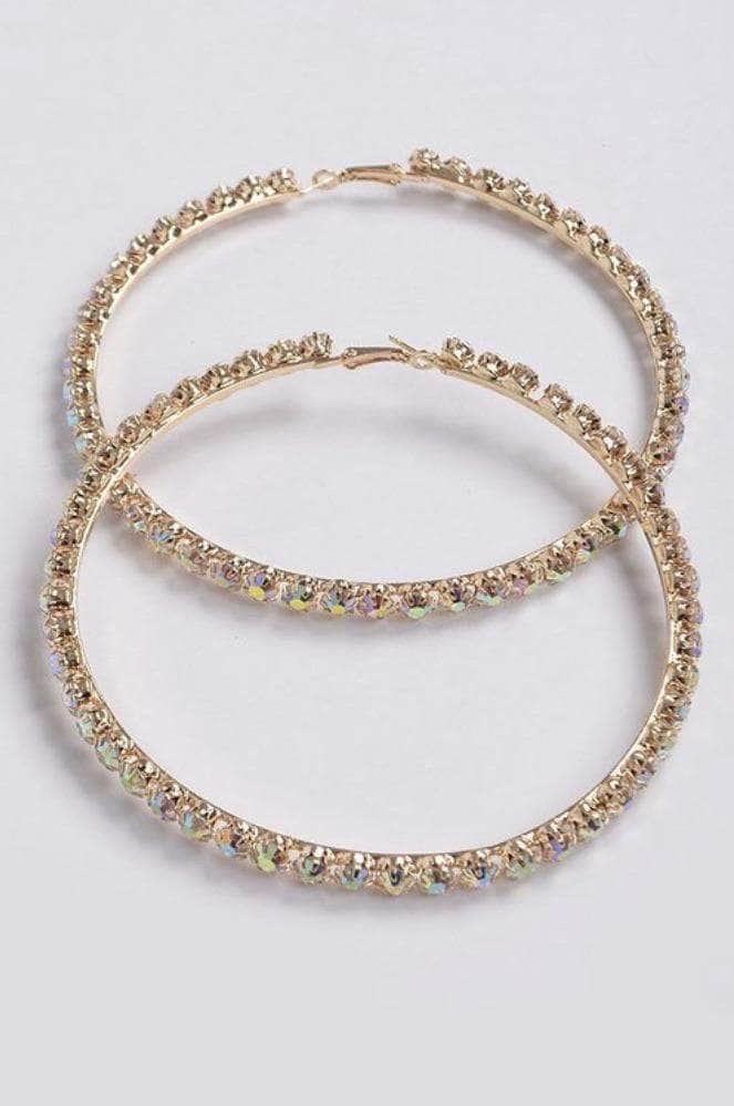 lee monet Gold Rhinestone Hoops