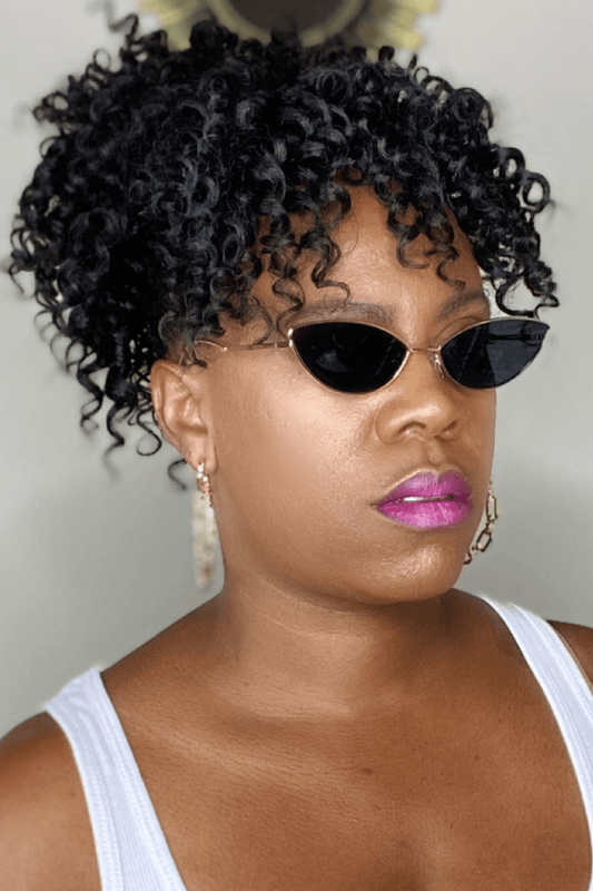 lee monet Metal Frame Cat Eye Sunglasses- Blue