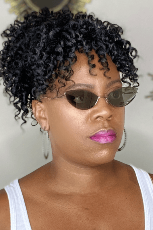 lee monet Metal Frame Cat Eye Sunglasses- Smoke