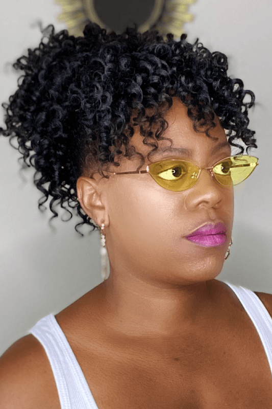 lee monet Metal Frame Cat Eye Sunglasses- Yellow