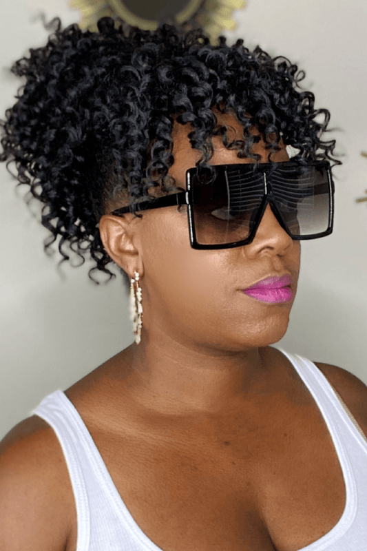lee monet Oversized Fashionista Sunglasses- Black