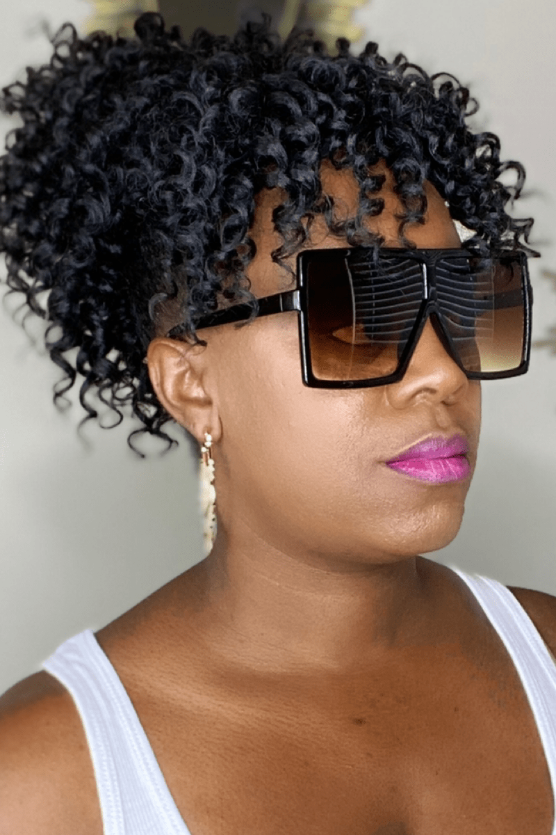 lee monet Oversized Fashionista Sunglasses- Brown