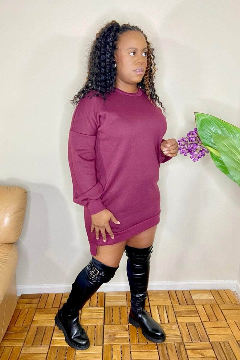 lee monet Relax Babe Hi-Low Hem Sweatshirt Dress