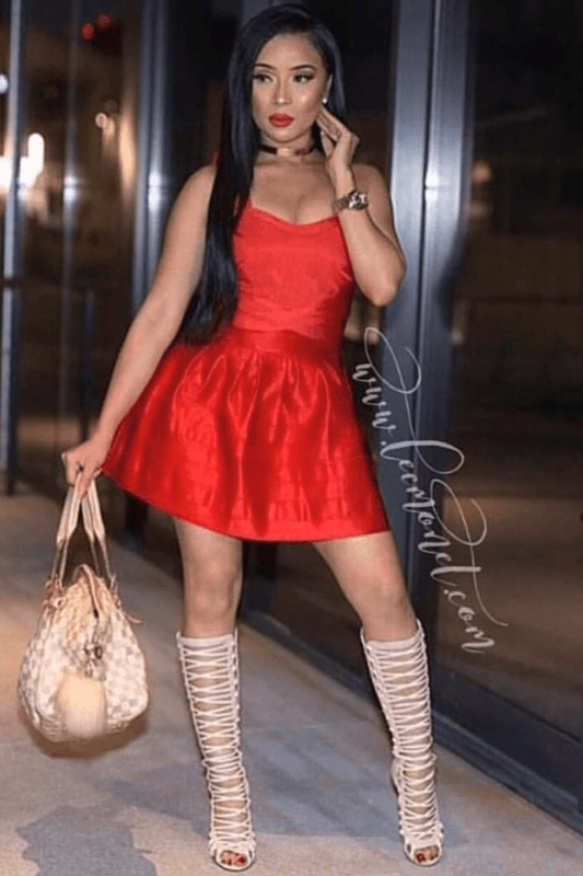 lee monet Sets Vanity Red Bandage Skirt Set