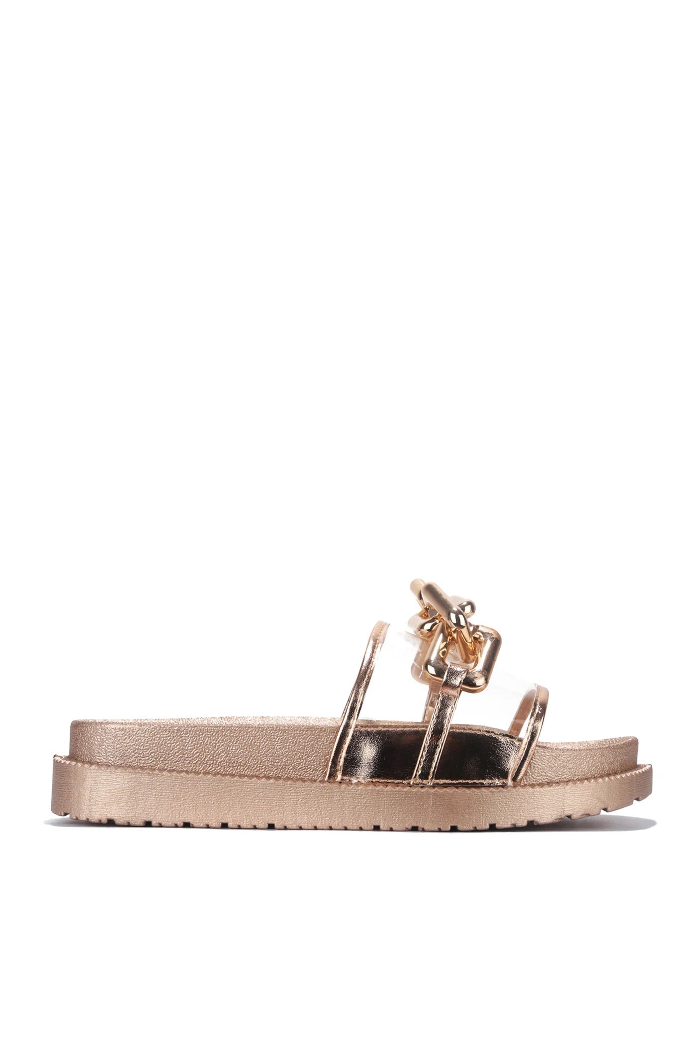 lee monet Shoes TESS Gold Chain Platform Slides (Rose Gold)