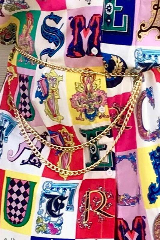lee monet Tiered Chainlink Belt