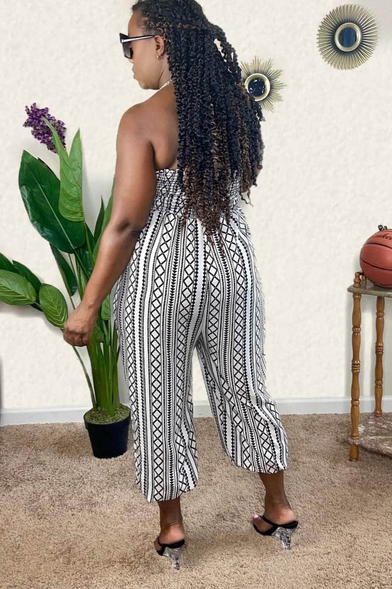 lee monet Tribal Printed Tube Romper