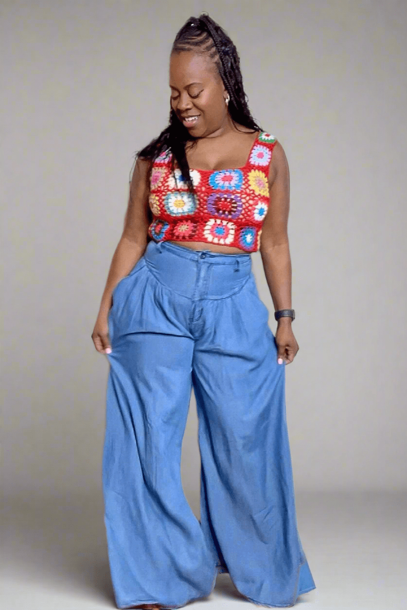 Good Time USA Bottoms High Waist Palazzo Jeans