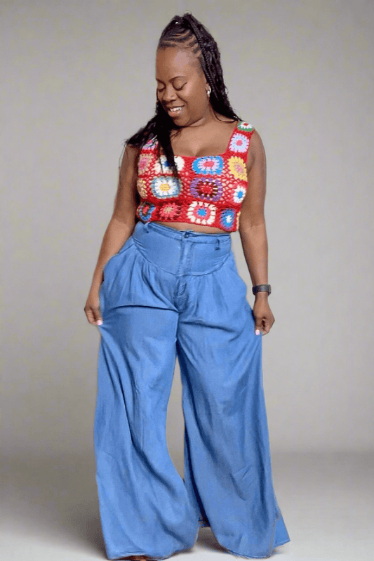 Good Time USA Bottoms High Waist Palazzo Jeans