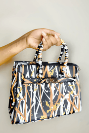 H&D Accessories Handbags Paint Splatter Top Handle Shoulder Bag