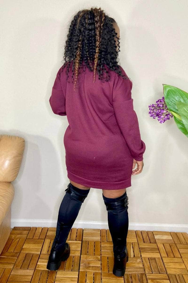 lee monet Dresses Relax Babe Hi-Low Hem Sweatshirt Dress