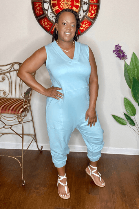 Just Chill Sleeveless Harem Jumpsuit LT Green Final Sale lee