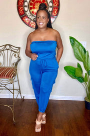 lee monet Jumpsuits & Rompers Simply Chic Cargo Tube Jumpsuit (Teal)