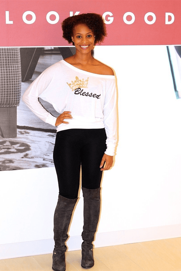 lee monet Sale Blessed Off the Shoulder Tee