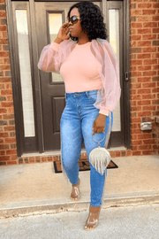 lee monet Shimmy Ya High Waist Fringe Jeans