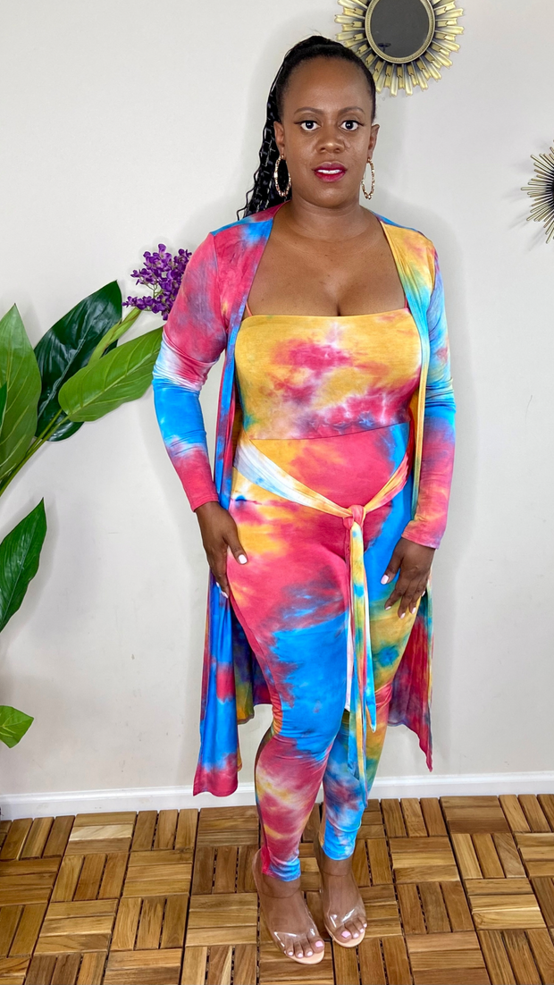 lee monet So Groovy Tie Dye Jumpsuit Set