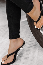 lee monet Spectacular Transparent Wedge Heel (Black)